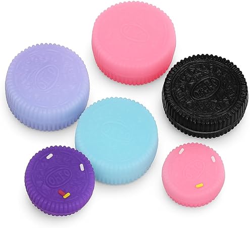 FOHOA 6-Pack Soft Biscuit Stress Relief Squishy Toys (4 Large + 2 Small)