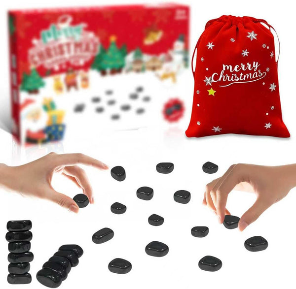FOHOA 20Pcs Christmas Magnetic Chess Game Set with Stones & Rope, Puzzle Strategy Board Game for Family Indoor Activities