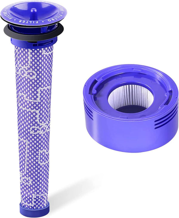 FOHOA 2Pack Replacement Filter Kit for Dyson V7 V8 Animal Absolute Motorhead Carbon Fiber Vacuum 1 Pre 1 Post Filters