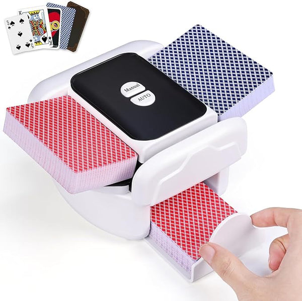FOHOA Automatic Card Shuffler USB-C Rechargeable 1-2 Deck Card Shuffler,Low Noise Manual Mode Card Shuffler