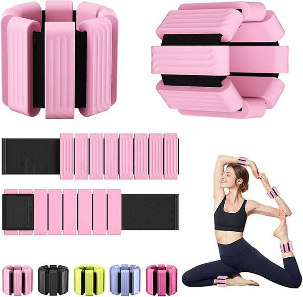 FOHOA 2-Pack Adjustable Ankle Weights 1lb Each Gray