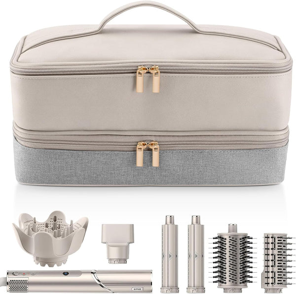 FOHOA Hair Dryer Storage Case Double Layer Gray Tools Organizer Bag