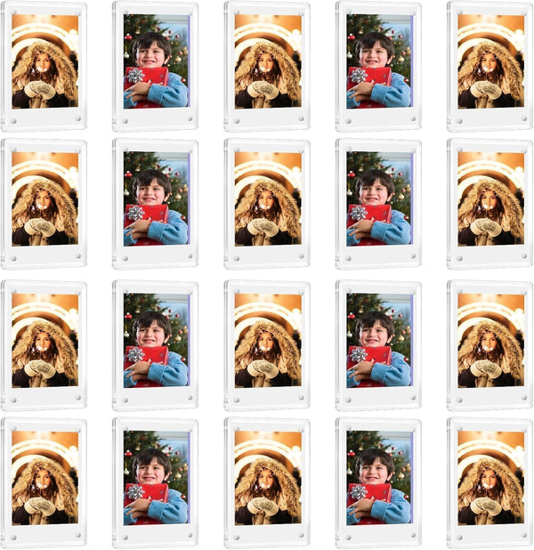 FOHOA 20 Pack 2.36x3.54 Inch Clear Acrylic Refrigerator Magnet Photo Frame