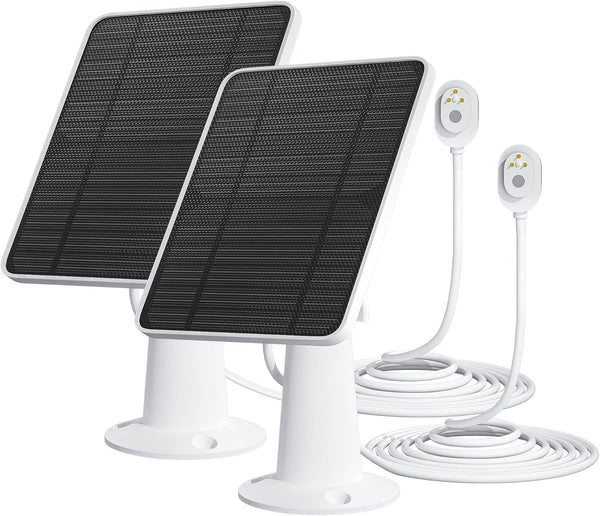 FOHOA 2 Pack Solar Panel Charger 5V 4W IP65 Compatible with Arlo Ultra/Ultra 2/Pro 3/Pro 4/Pro 3 Security Camera - 3M Charging Cable