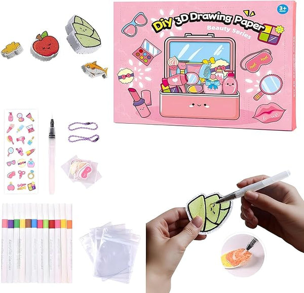 FOHOA 3-Pack Multicolor Magic 3D Puffy Paint Drawing Pen Art Kit