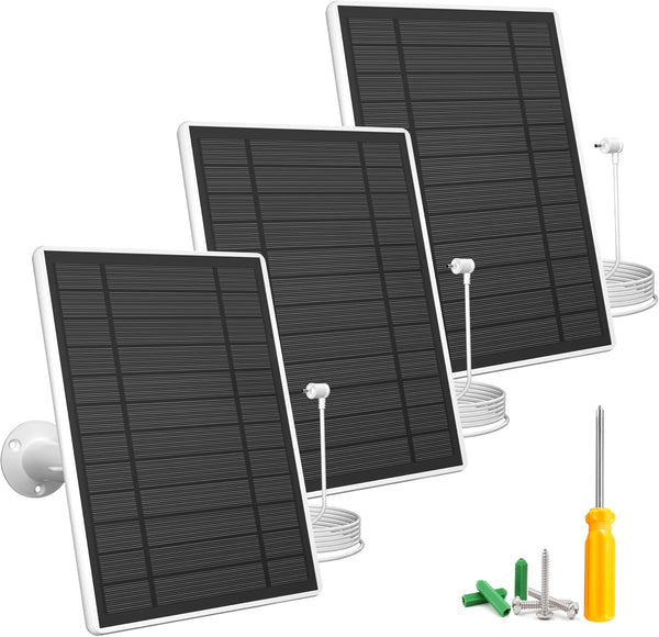 FOHOA 3 Pack 5V 7W IP65 Solar Panel Charger Compatible with Ring Stick Up Cam & Spotlight Cam