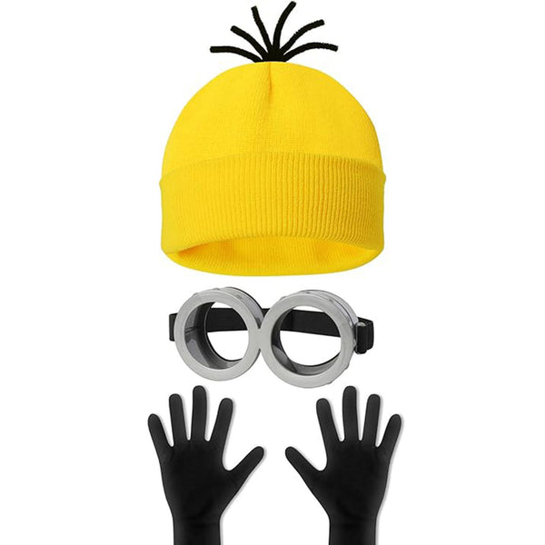 FOHOA Halloween Costume Set - Goggles, Yellow Beanie and Gloves