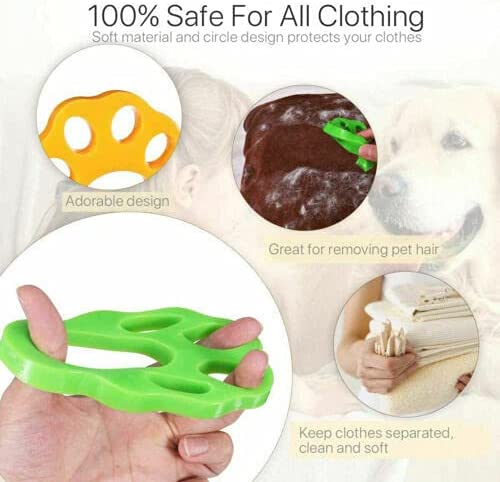 Pet Hair Remover Hair Catcher for Laundry Reusable Silicone Lint Catcher for Washing Machine Household (2 pcs)